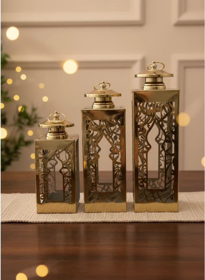 Ramadan Gold Lantern Set-Gold